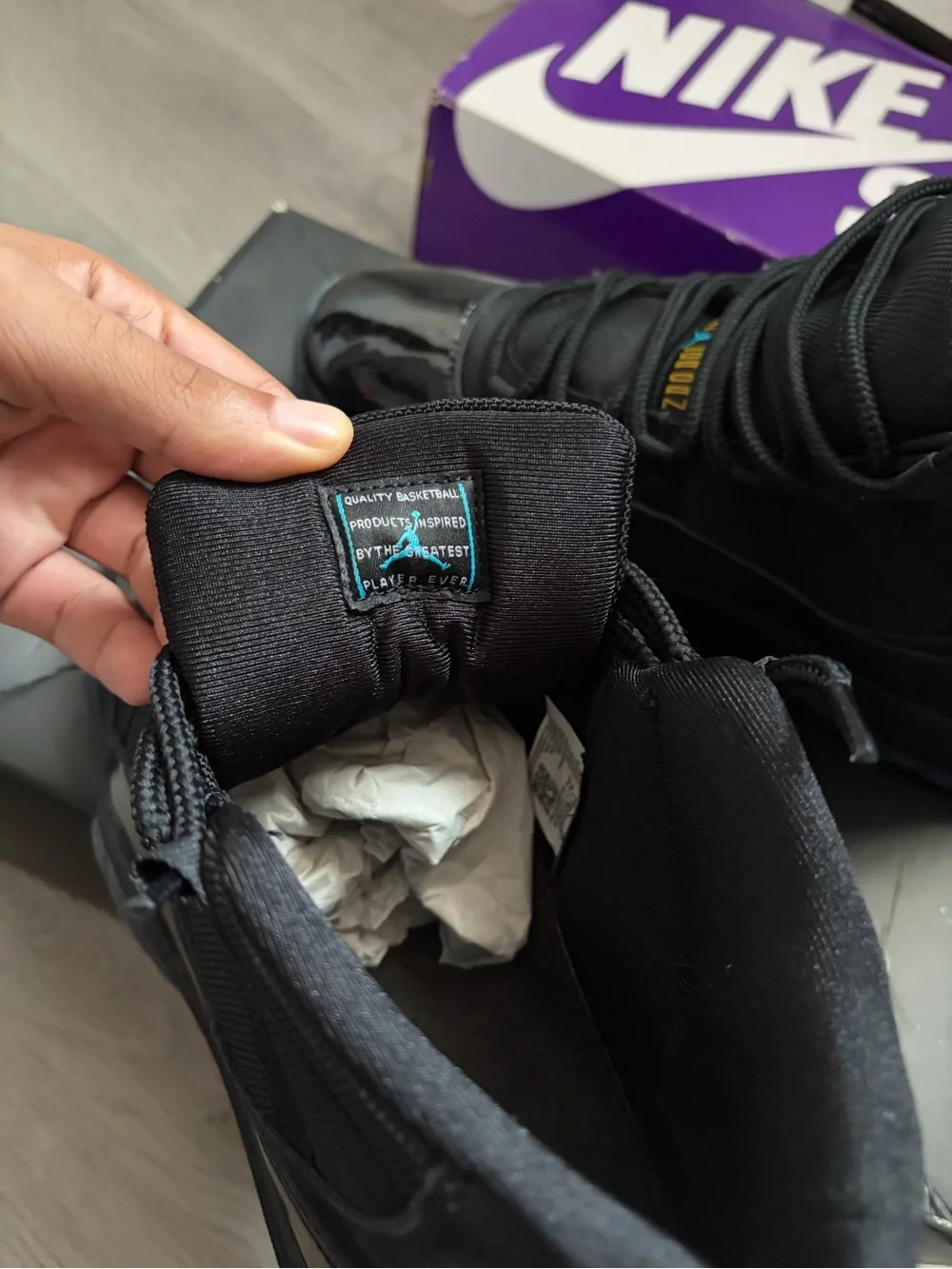 Nike Kids' Black High-Top Sneakers with Subtle Teal Accent
